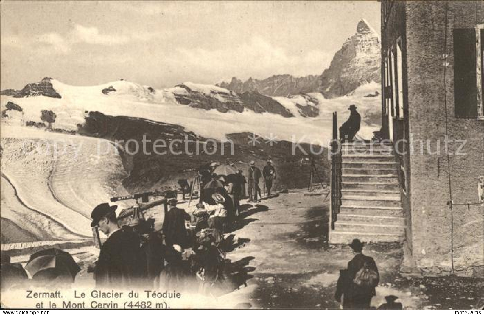 11962354 Zermatt VS Glacier Du Teodule Mont Cervin Chalet Berghaus Gletscher Mat - Sonstige & Ohne Zuordnung