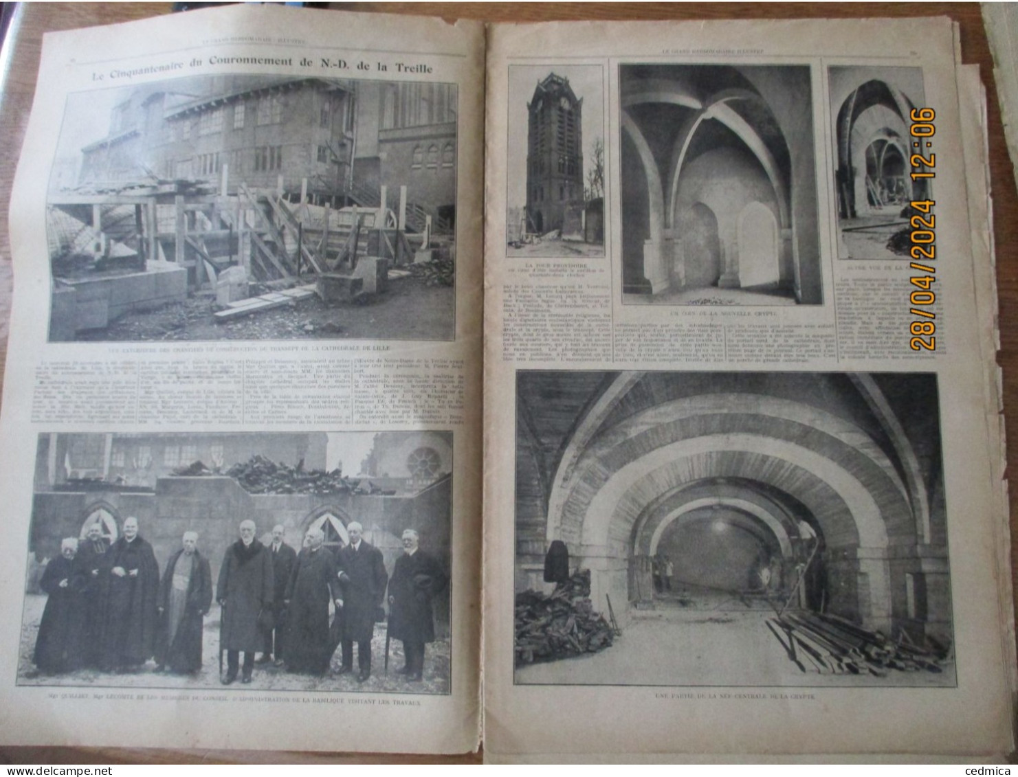 LE GRAND HEBDOMADAIRE ILLUSTRE DU NORD 23 NOVEMBRE 1924 CINQUANTENAIRE DU COURONNEMENT DE NOTRE DAME DE LA TREILLE,AVIA - Picardie - Nord-Pas-de-Calais