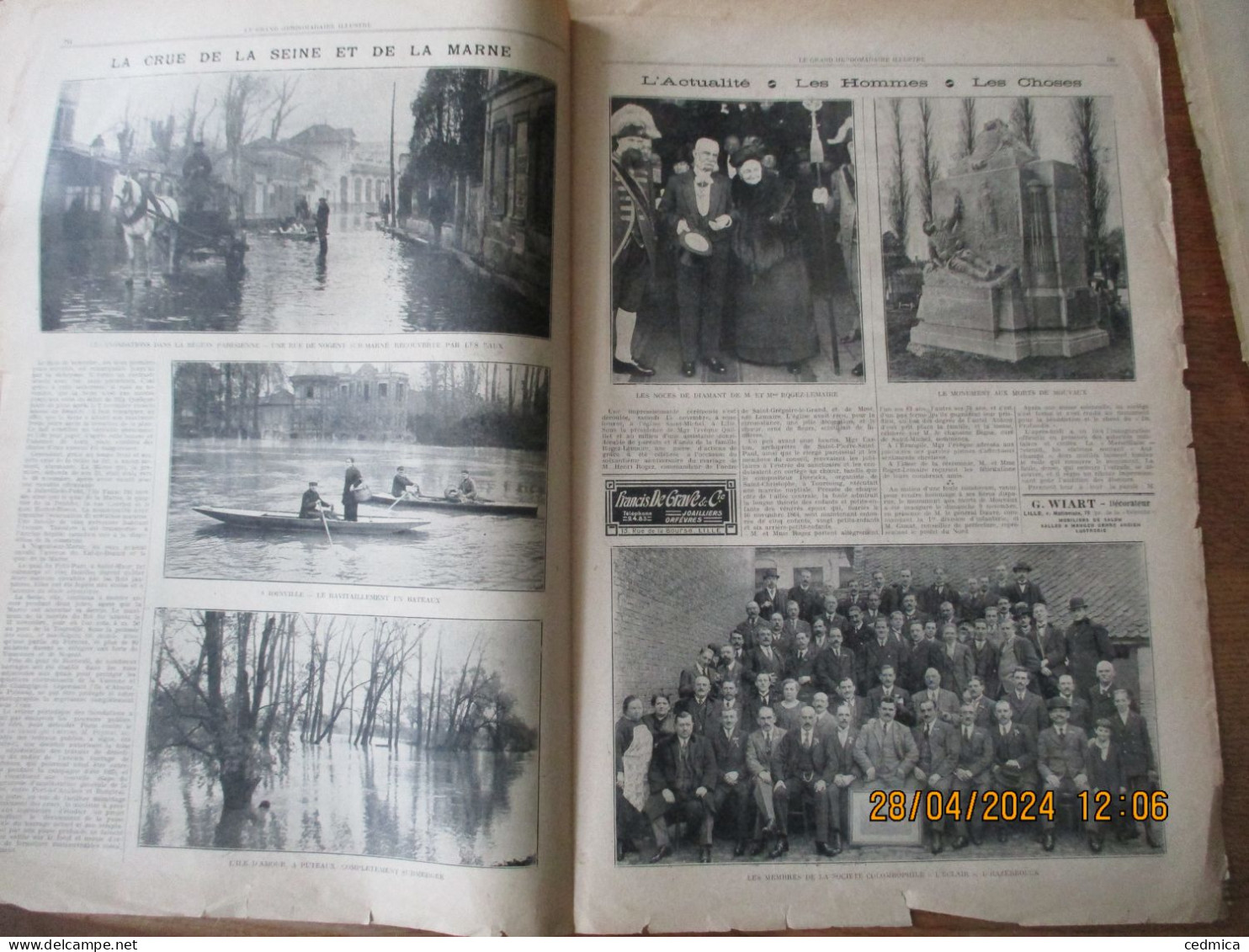 LE GRAND HEBDOMADAIRE ILLUSTRE DU NORD 23 NOVEMBRE 1924 CINQUANTENAIRE DU COURONNEMENT DE NOTRE DAME DE LA TREILLE,AVIA - Picardie - Nord-Pas-de-Calais