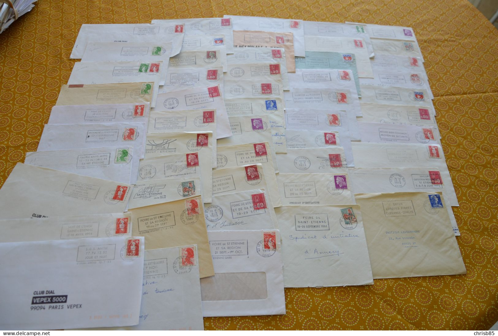 Lot Années 1950 1990 Oblitérations Département De LA LOIRE 42 Environ 1100 Enveloppes Entières - Handstempel