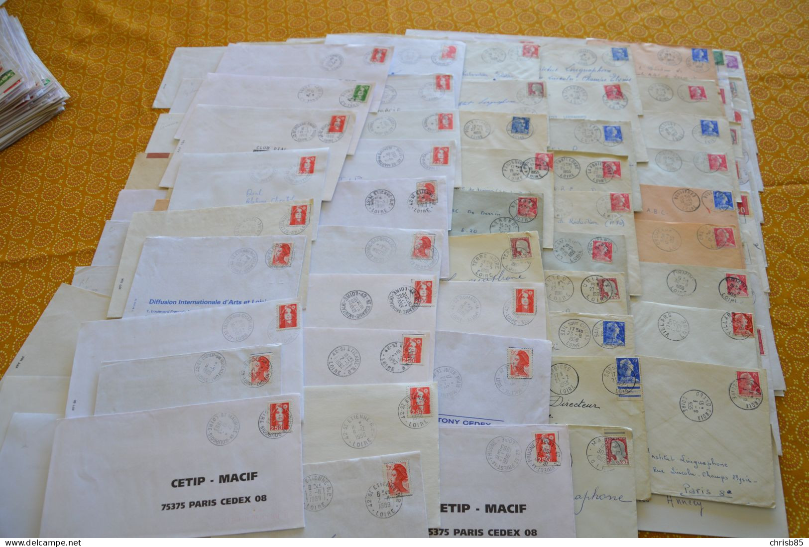 Lot Années 1950 1990 Oblitérations Département De LA LOIRE 42 Environ 1100 Enveloppes Entières - Handstempel