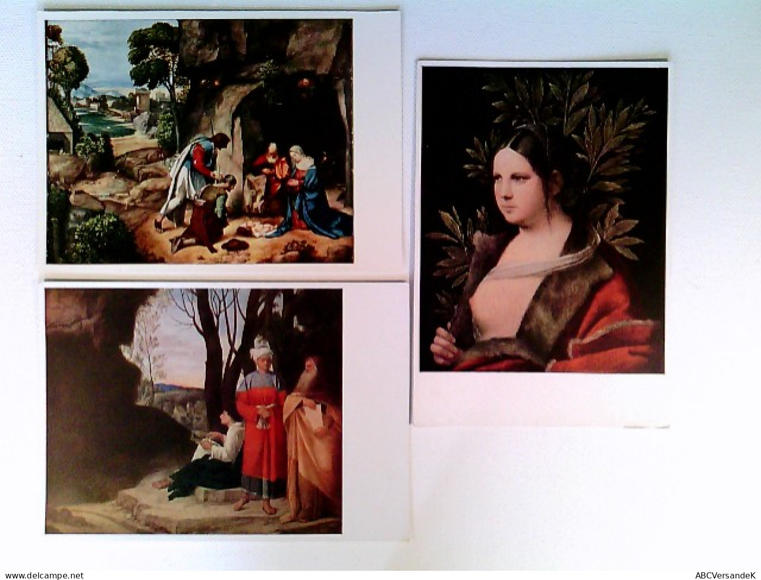 Giorgione, Anbetung Der Hirten, Drei Philosophen, Laura, 3 Künstler AK, Ungelaufen, Ca. 1960, Konvolut - Sin Clasificación