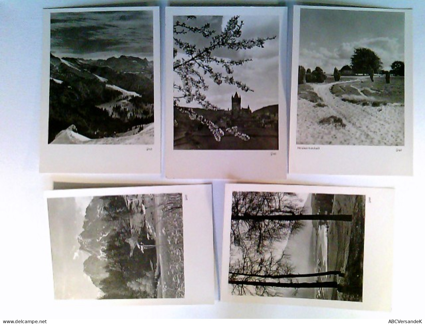 Alpen, Fluß, Heidelandschaft, Versch. Ansichten, Fotokunst Groh, 5 Foto AK, Ungelaufen, Ca. 1960, Konvolut - Non Classés