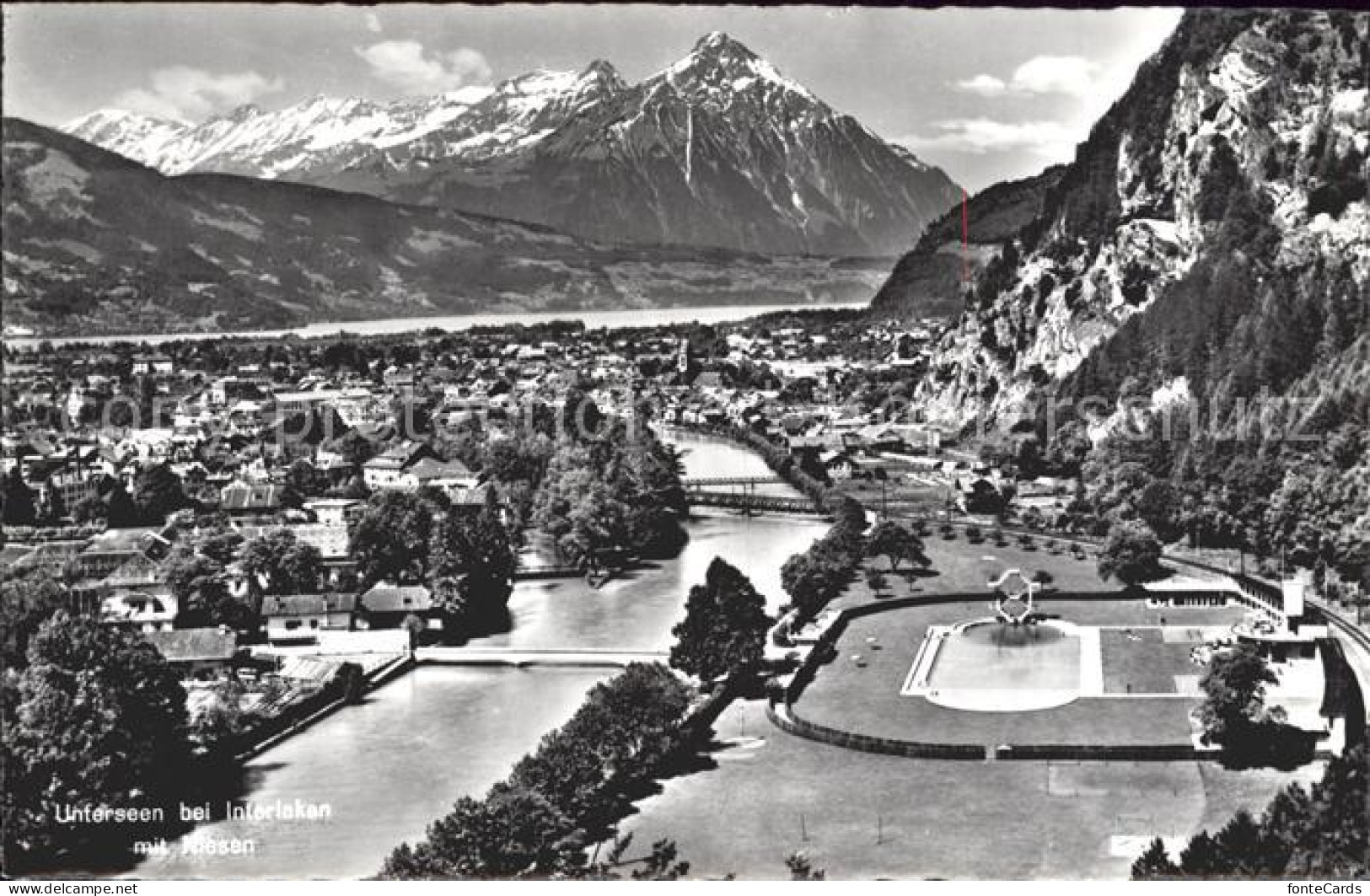 11962264 Unterseen Panorama Aaretal Mit Alpen Unterseen - Autres & Non Classés