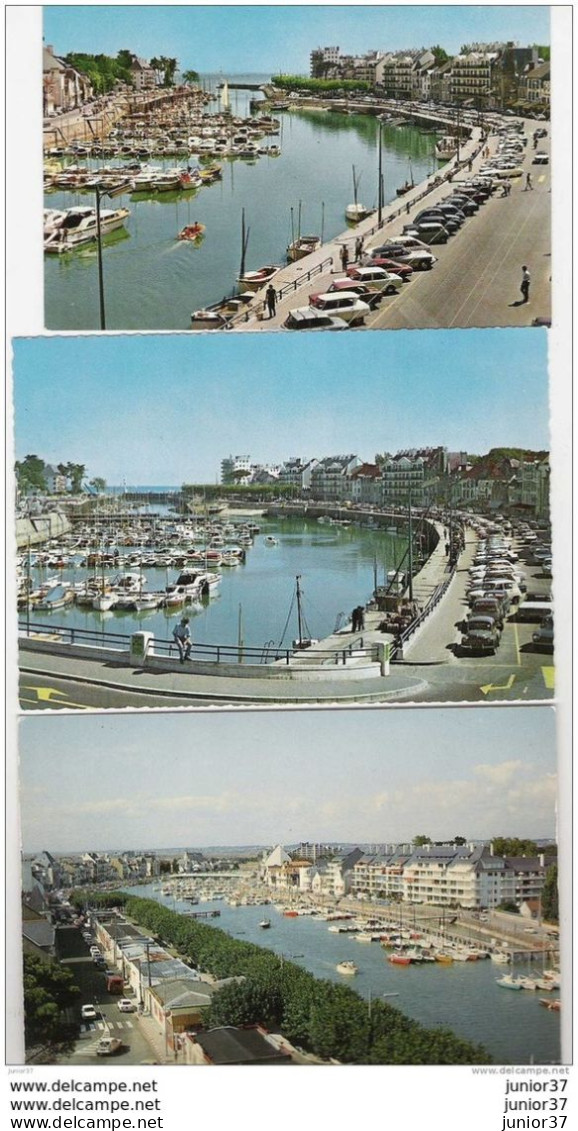 3 CP Le Pouliguen,le  Port, Bateaux, Voitures - Le Pouliguen