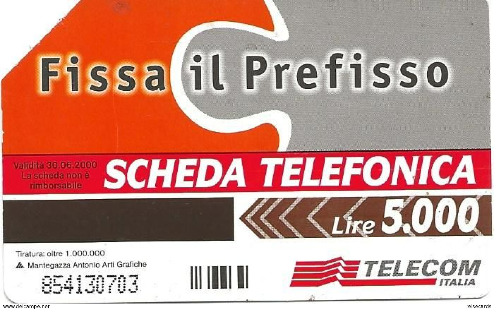 Italy: Telecom Italia - Fissa Il Prefisso - Públicas  Publicitarias
