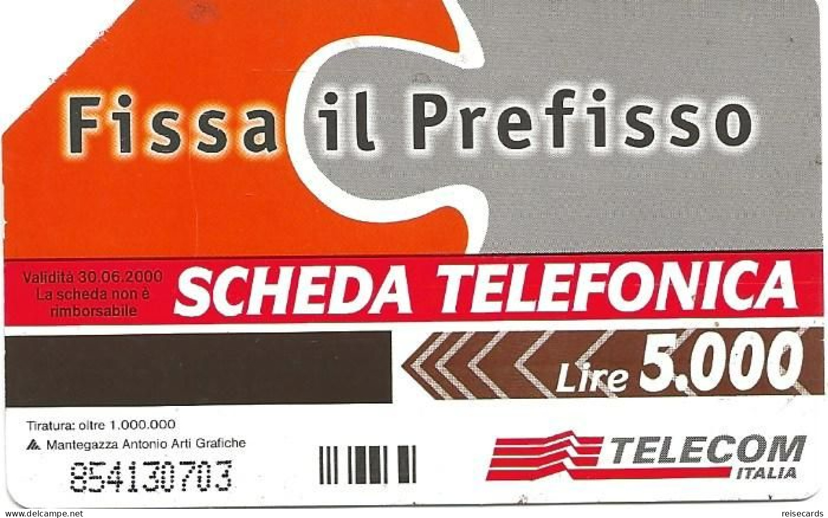 Italy: Telecom Italia - Fissa Il Prefisso - Öff. Werbe-TK