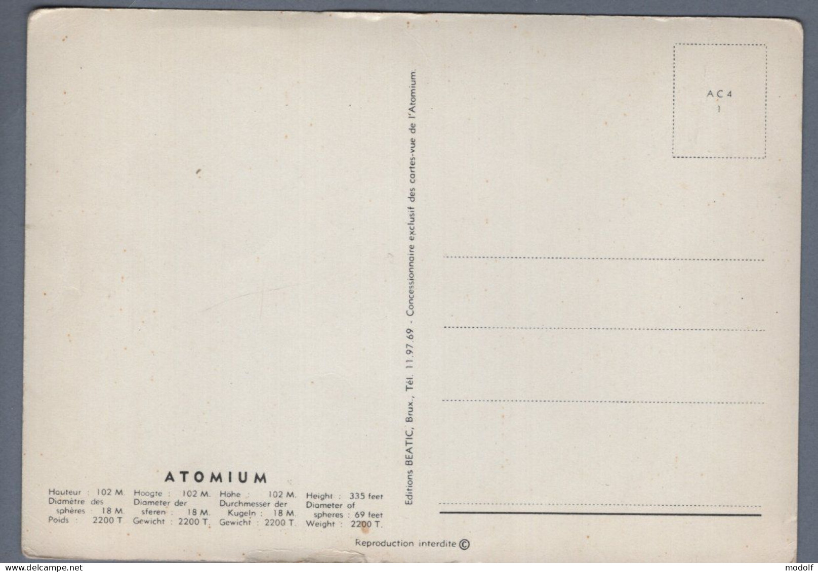 CPSM - Belgique - Bruxelles - Atomium - Non Circulée - Exposiciones Universales