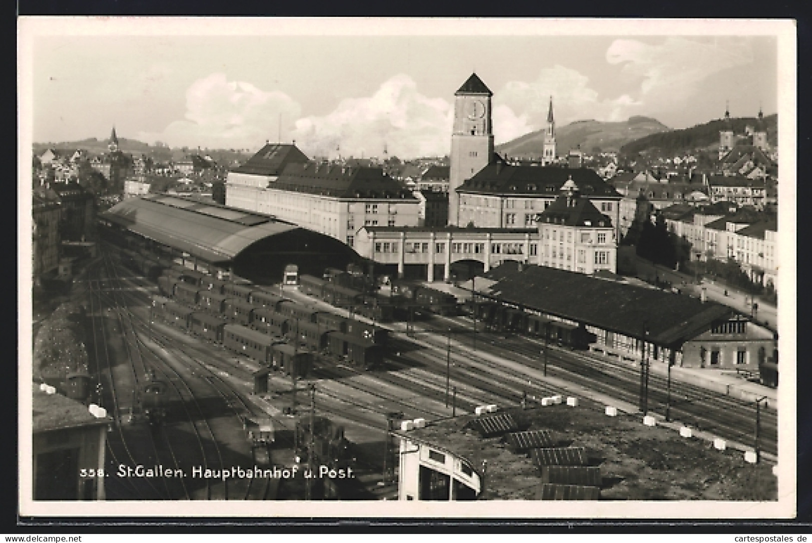 AK St. Gallen, Hauptbahnhof Und Post  - St. Gallen