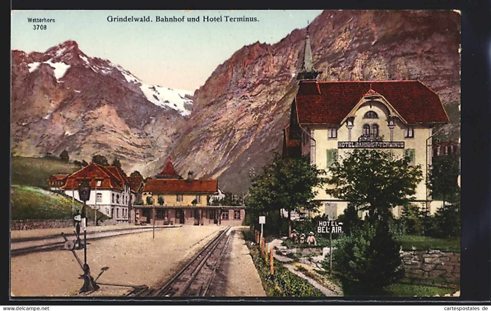 AK Grindelwald, Bahnhof Und Hotel Terminus  - Grindelwald
