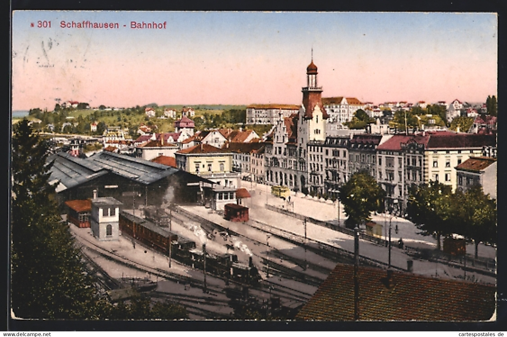 AK Schaffhausen, Teilansicht Der Stadt Mit Bahnhof  - Andere & Zonder Classificatie