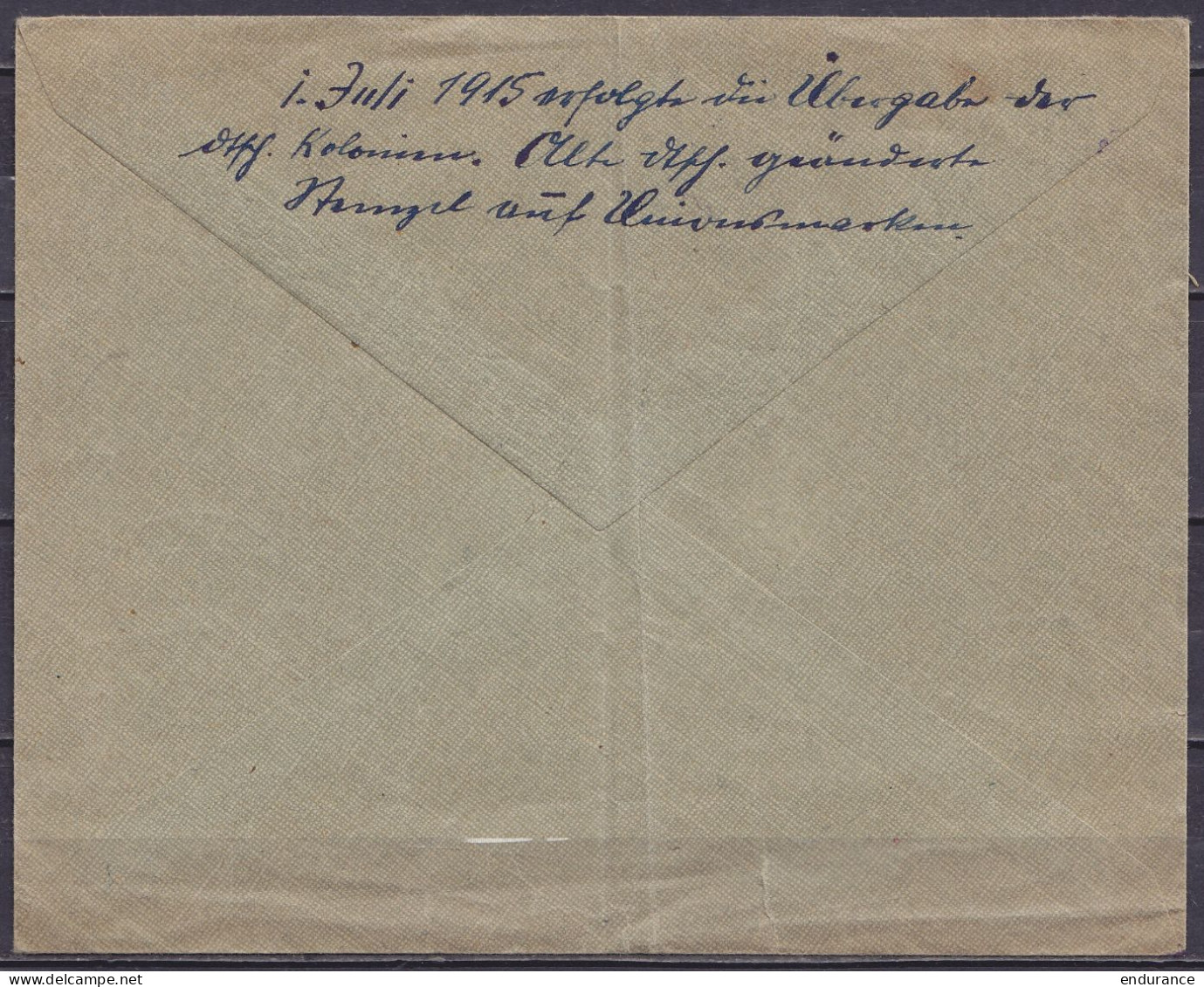 Env. Affr. 5x 1d Càd Muet 6-JUL 1915 - Cachet Censure [PASSED BY CENSOR / DOORGELATEN DOOR CENSOR] - Briefe U. Dokumente