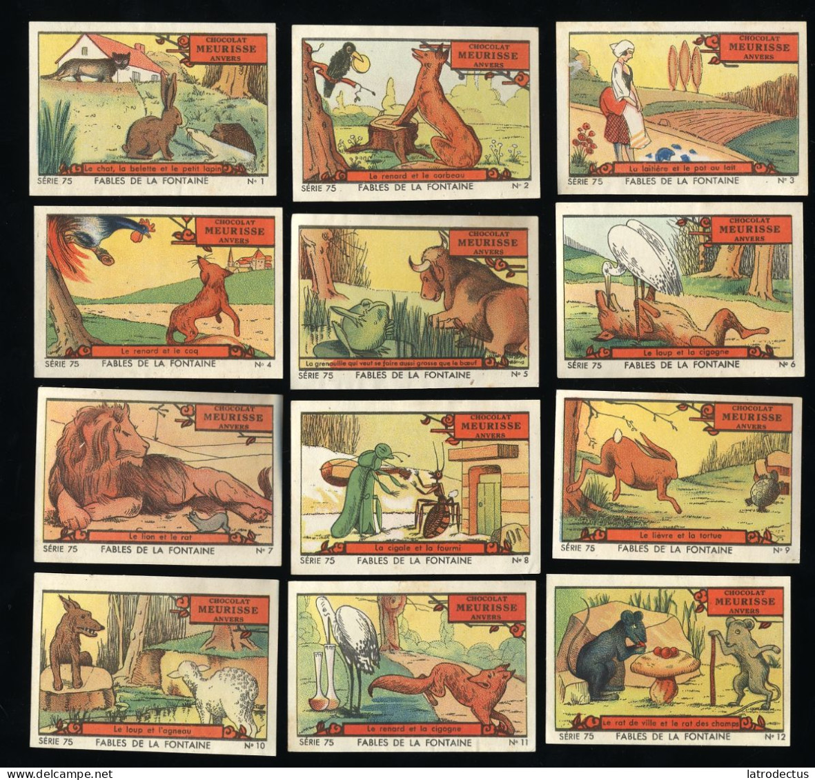 Meurisse - Ca 1930 - 75 - Fables De La Fontaine - Full Serie - Sonstige & Ohne Zuordnung