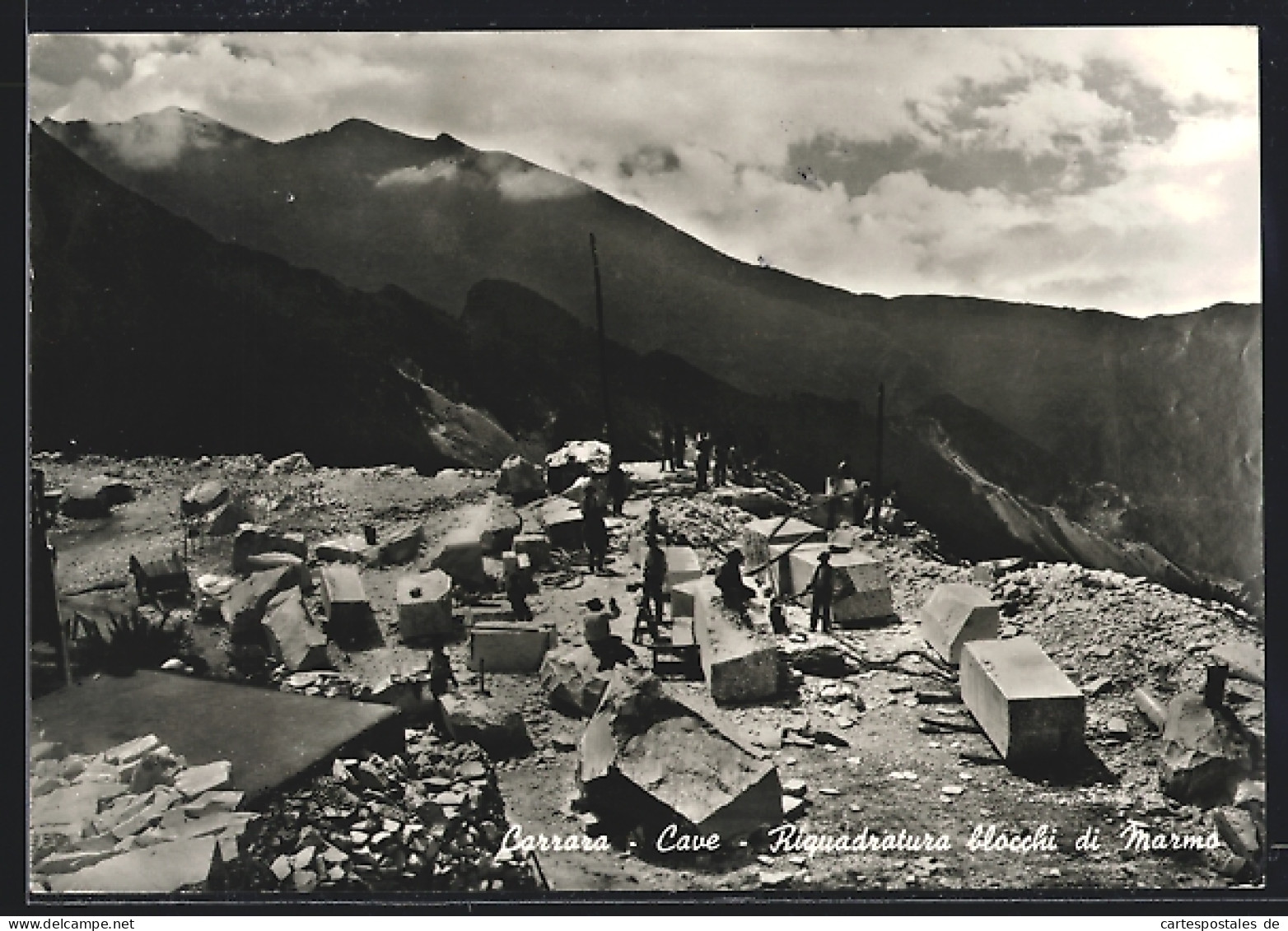 Cartolina Carrara, Cave, Riquadratura Blocchi Di Marmo  - Carrara