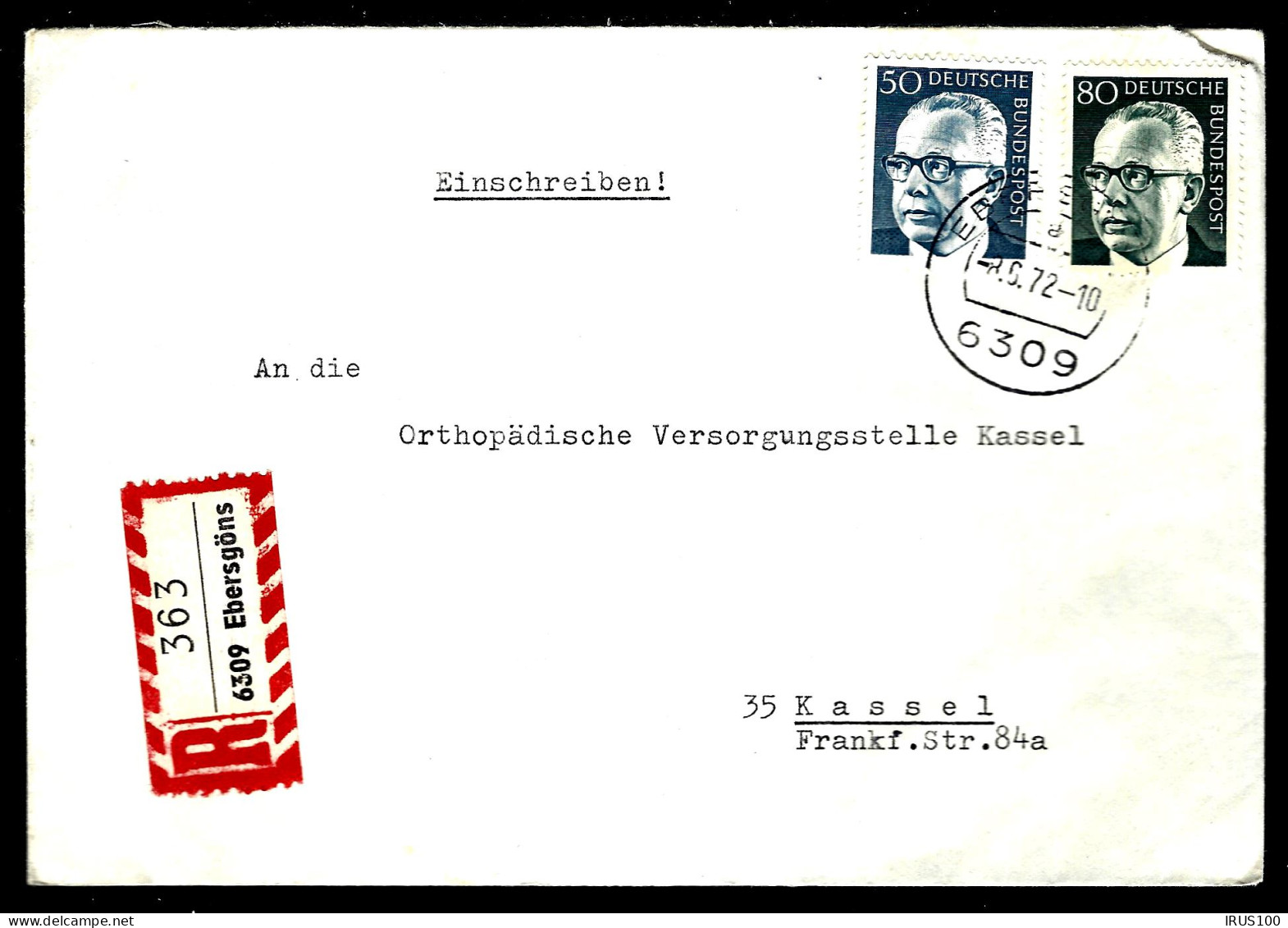 RECOMMANDÉ DE EBERSGÖNS - POUR KASSEL - Lettres & Documents