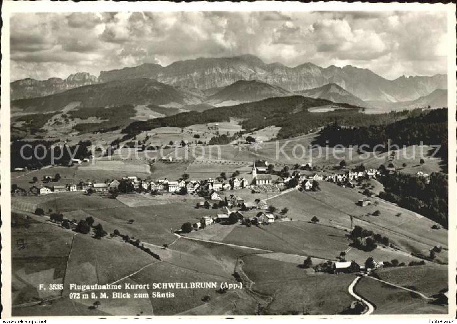 11957618 Schwellbrunn Fliegeraufnahme Mit Saentis Schwellbrunn - Otros & Sin Clasificación