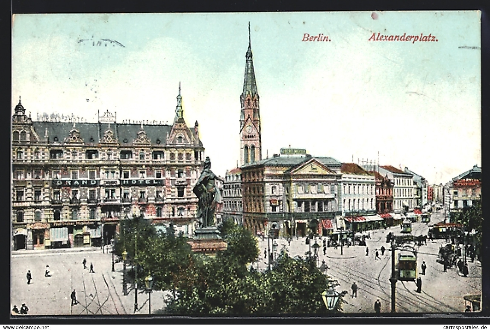 AK Berlin, Alexanderplatz Mit Strassenbahn Und Grand-Hotel  - Mitte
