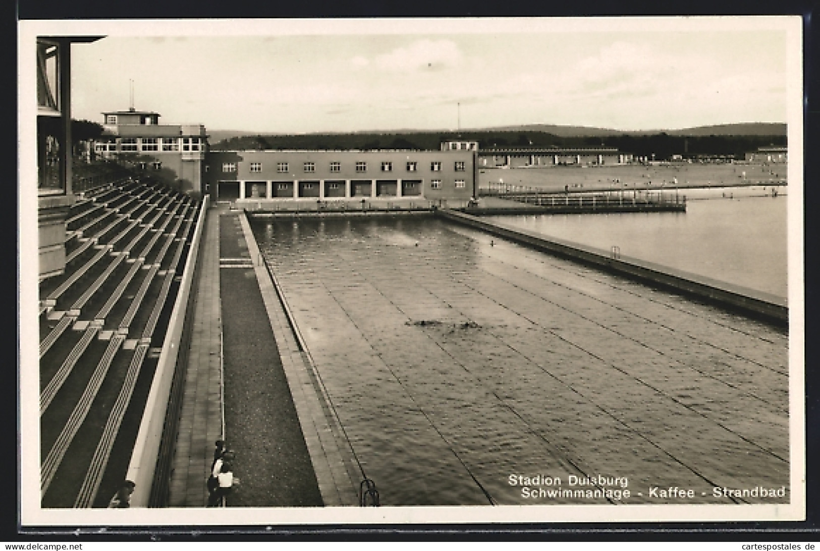 AK Duisburg, Stadion, Schwimmanlage Mit Kaffee Und Strandbad  - Duisburg