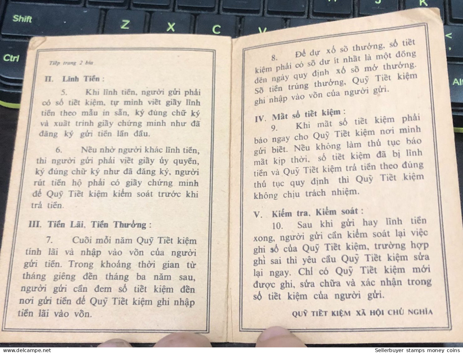 VIETNAM STATE BANK SAVINGS BOOK BEFORE 1984-1BOOK - Cheques & Traveler's Cheques