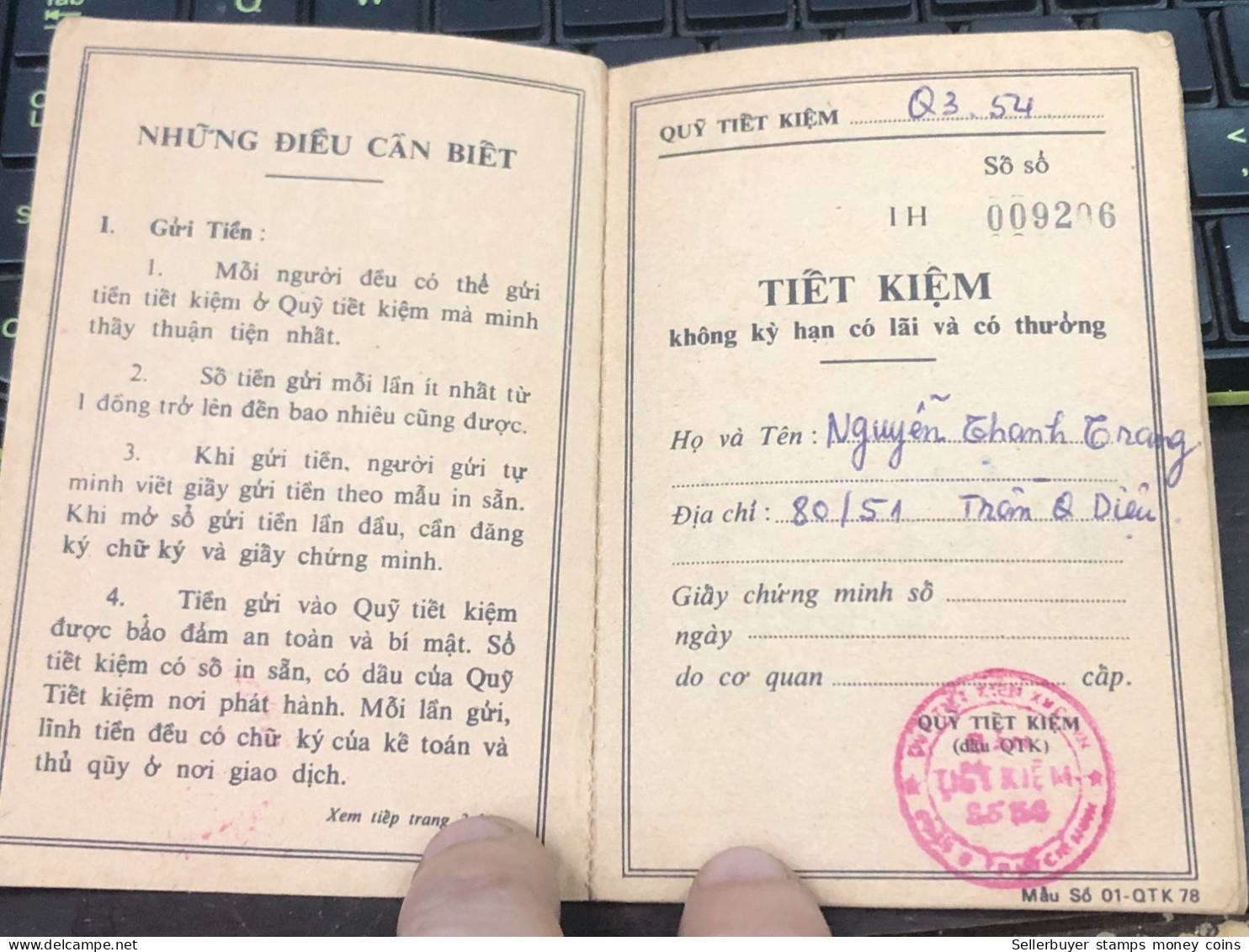 VIETNAM STATE BANK SAVINGS BOOK BEFORE 1984-1BOOK - Chèques & Chèques De Voyage