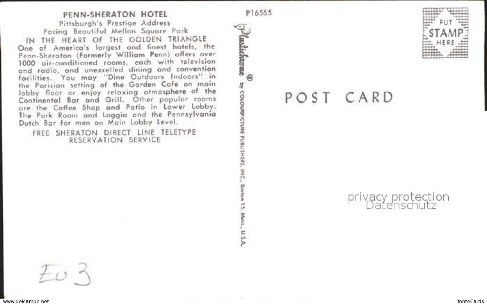 11956336 Pittsburgh Penn Sheraton Hotel Pittsburgh - Autres & Non Classés