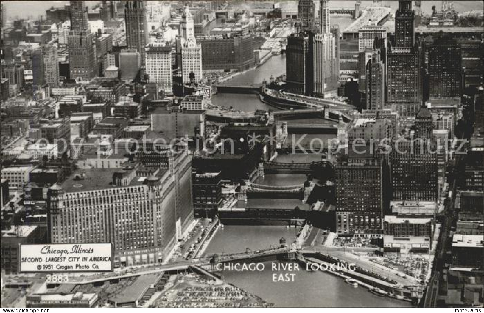 11954388 Chicago_Illinois Fliegeraufnahme River Looking East - Other & Unclassified