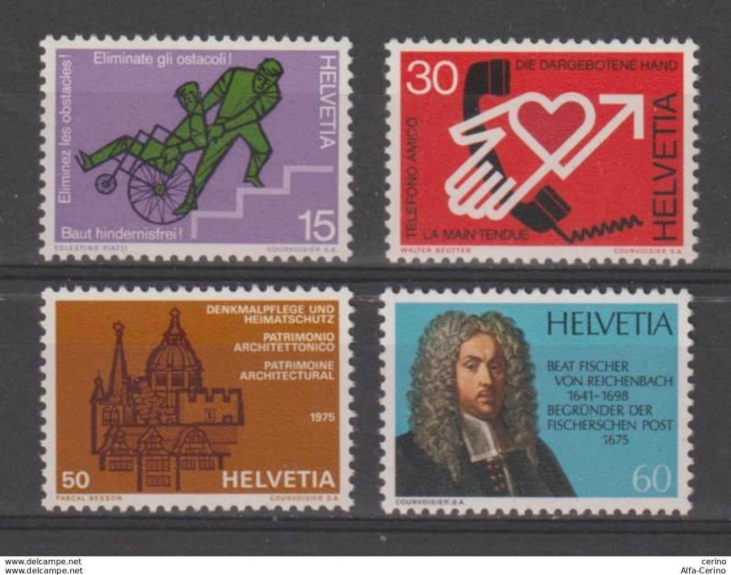 SVIZZERA:  1975  PROPAGANDA  -  S. CPL. 4  VAL. N. -  YV/TELL. 987/90 - Unused Stamps