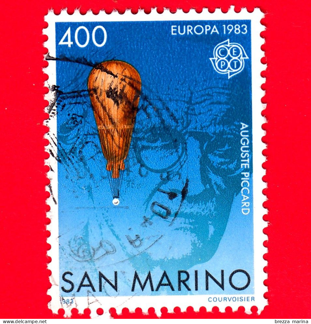 SAN MARINO - Usato - 1983 - Europa - Invenzioni - Ritratto Di Ausguste Piccard E Aerostato - Mongolfiere - 400 - Usati