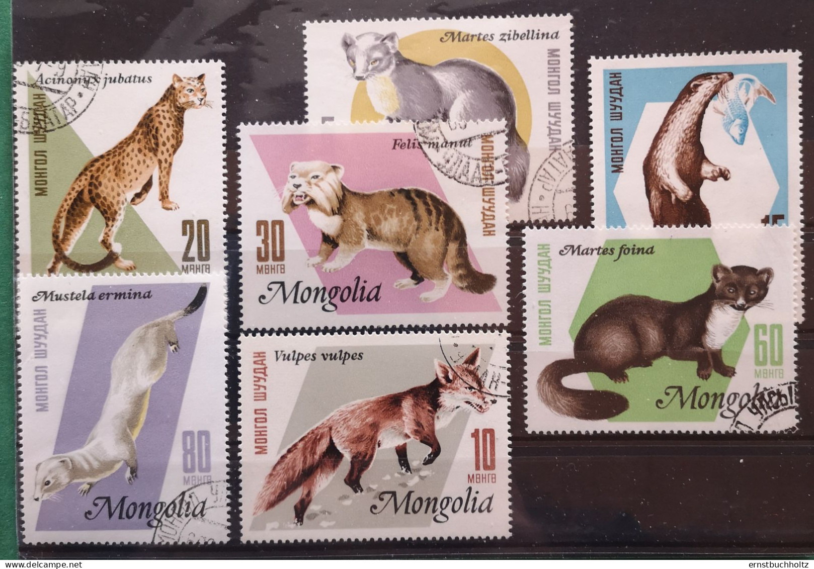 Mongolei 1966 Pelztiere Wildtiere Mi 410/17° Gest. Nur Die Tiere Im Angebot - Mongolia