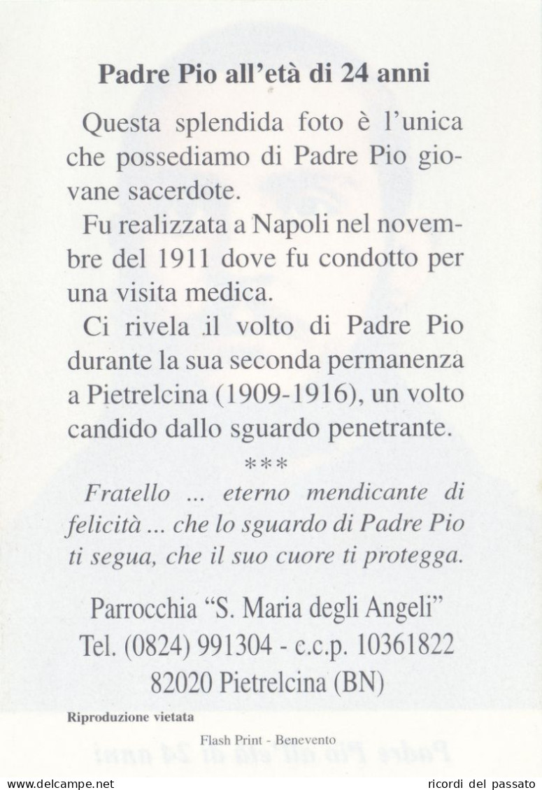 Santino Padre Pio All'eta' Di 24 Anni - Devotieprenten