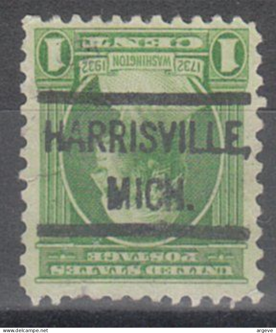 USA Precancel Vorausentwertungen Preo Locals Michigan, Harrisville L-1 HS, Perf. Not Perfect - Prematasellado