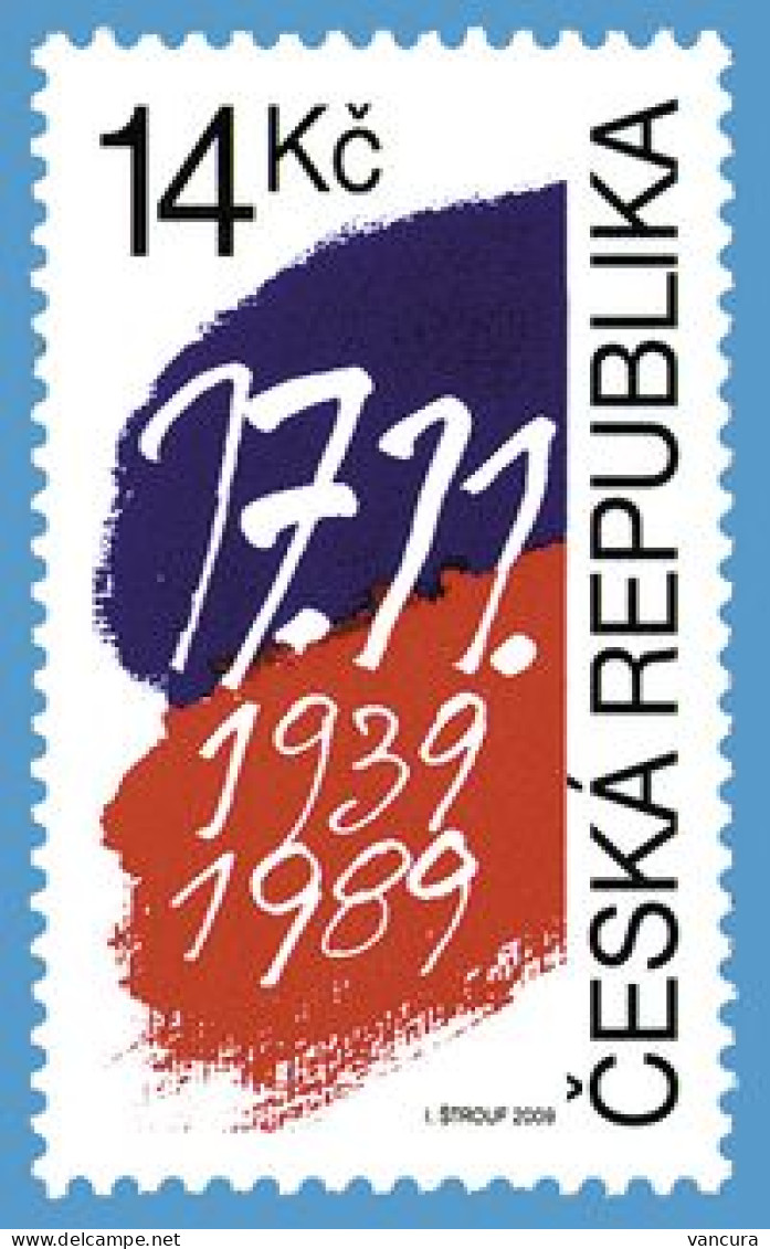 ** 614 Czech Republic  Czech 17th November Anniversary 2009 - Unused Stamps