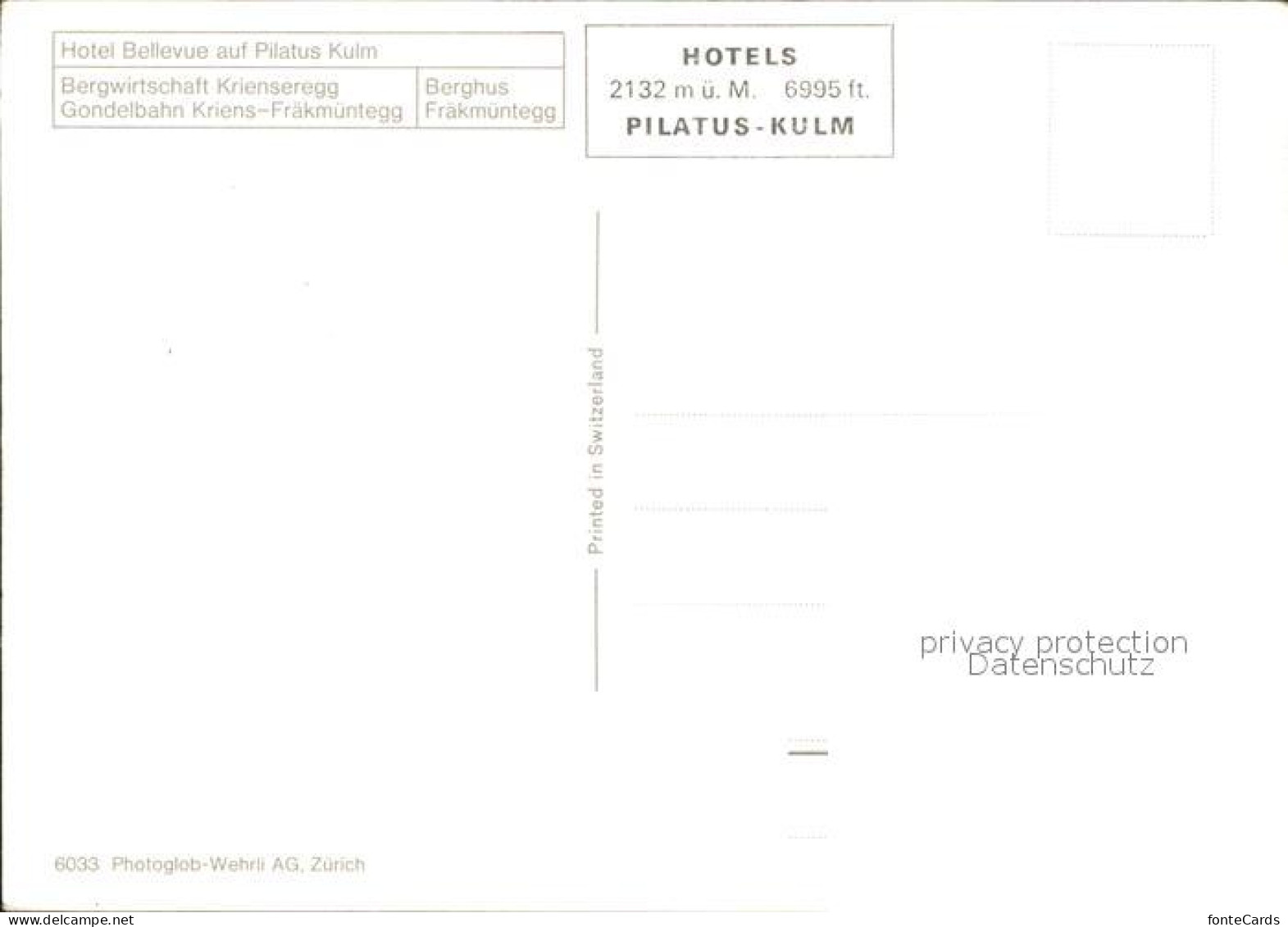 11947040 Pilatus Seilbahn Hotel Bellevue Krienseregg Pilatus - Autres & Non Classés