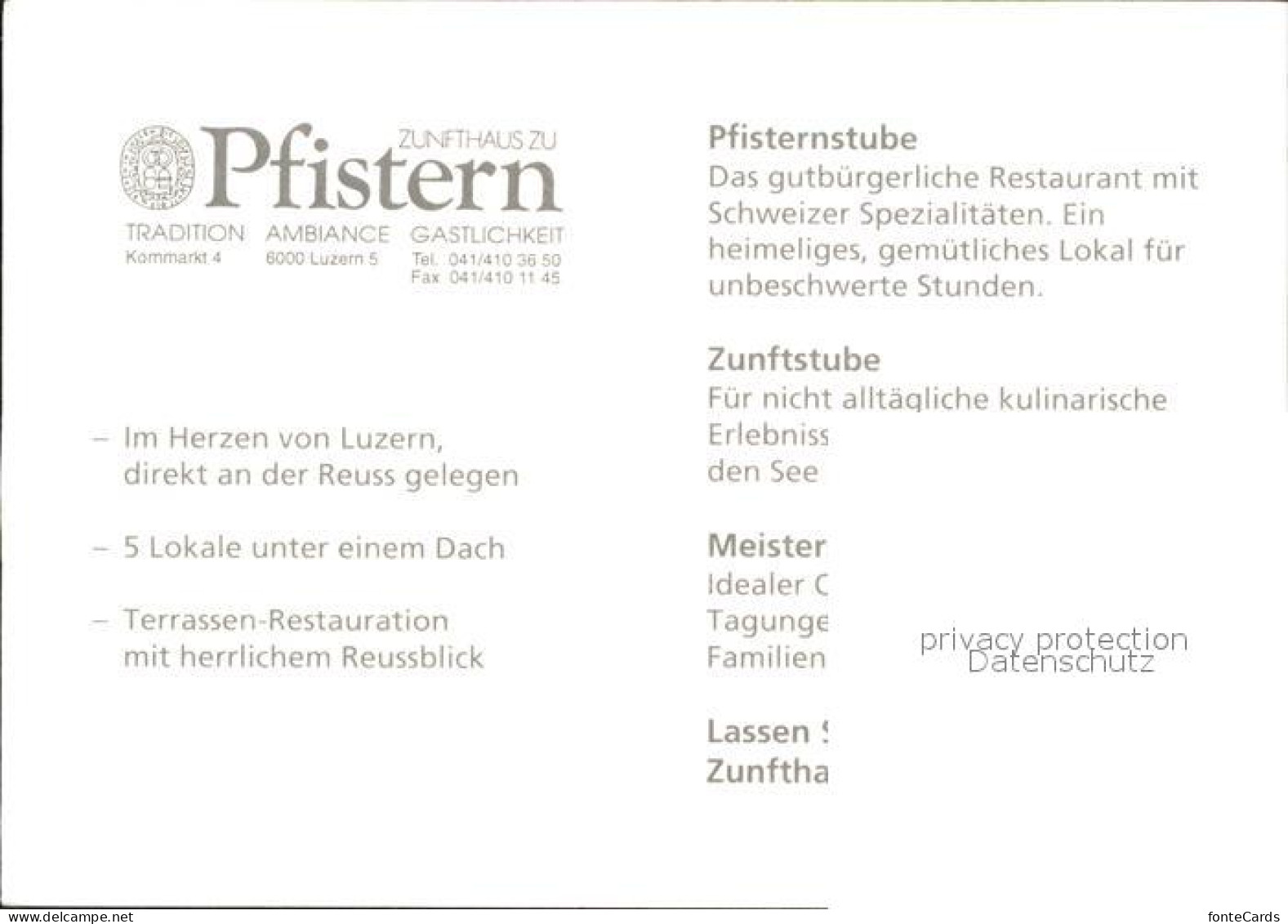 11947030 Luzern LU Zunfthaus Zu Pfistern Restaurant Luzern LU - Otros & Sin Clasificación