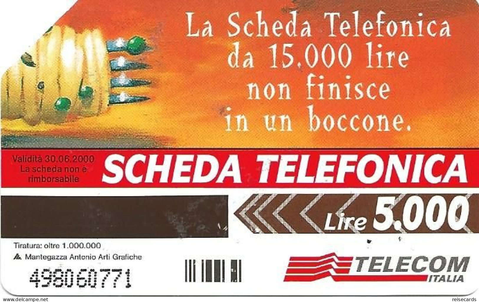 Italy: Telecom Italia - La Scheda Telefonica, Parlate Con Più Gusto - Pubbliche Pubblicitarie