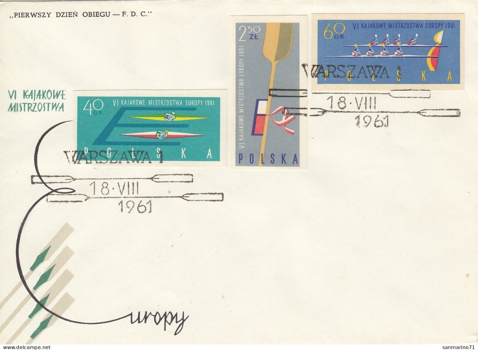 FDC POLAND 1254-1256 - Rowing