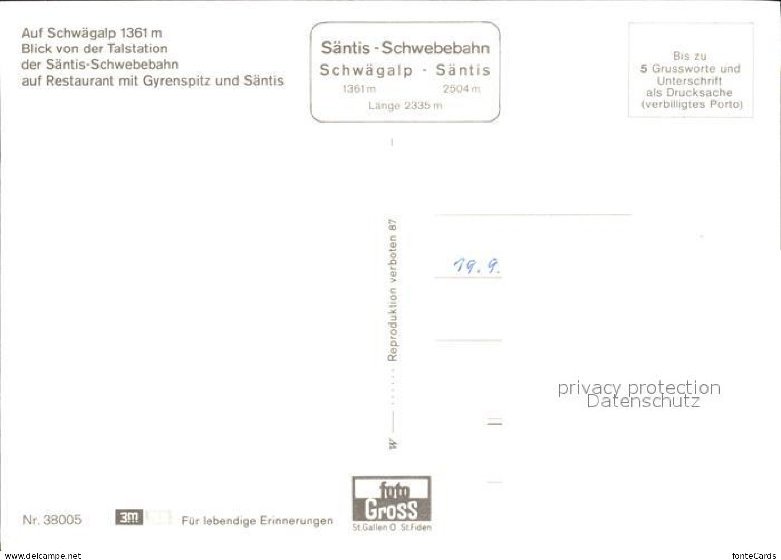 11946562 Schwaegalp AR Talstation Saentis Schwebebahn Restaurant Mit Gyrenspitz  - Other & Unclassified