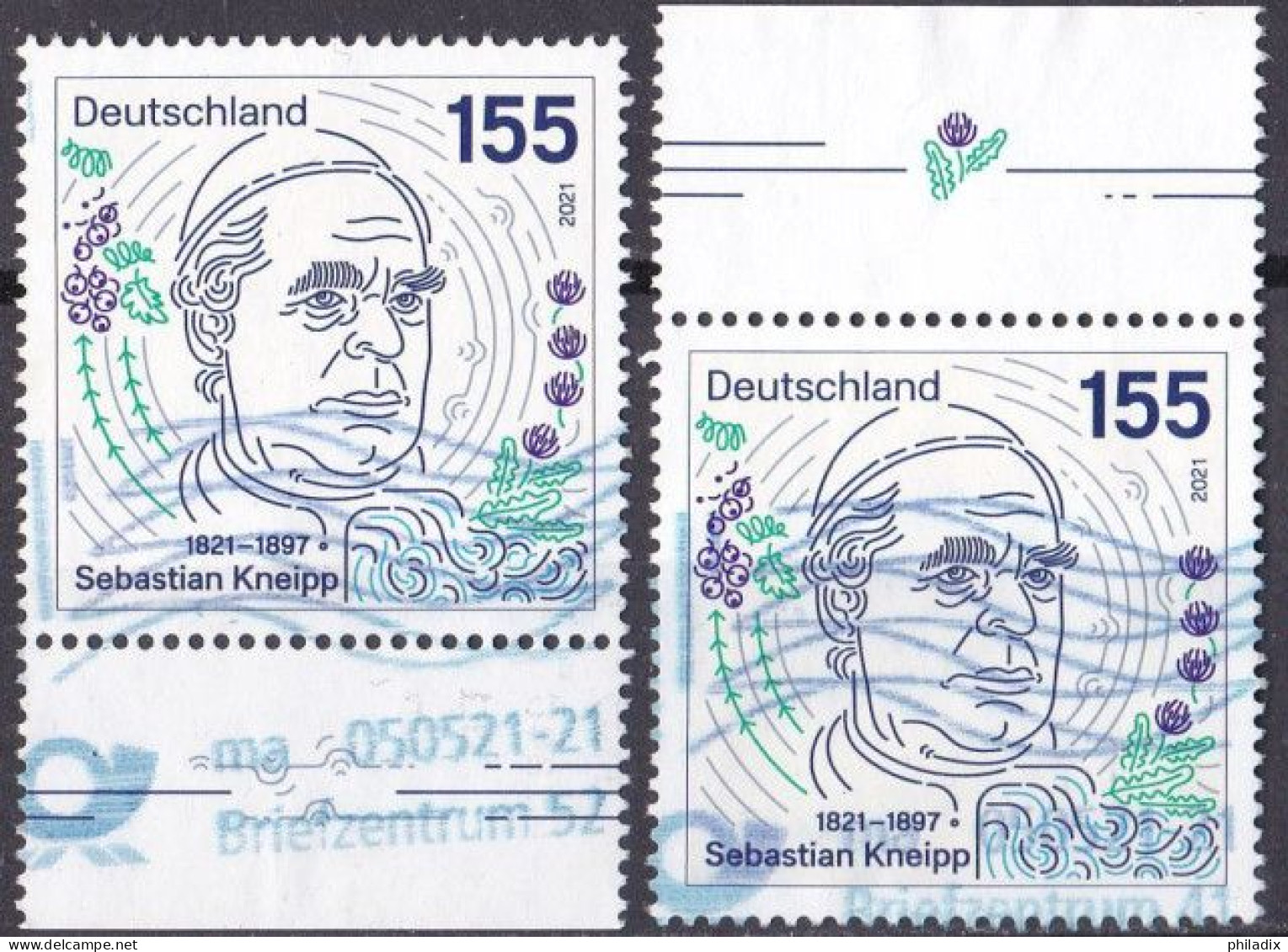 BRD 2021 Mi. Nr. 3598 Ober+Unterrand O/used (BRD1-3) - Used Stamps