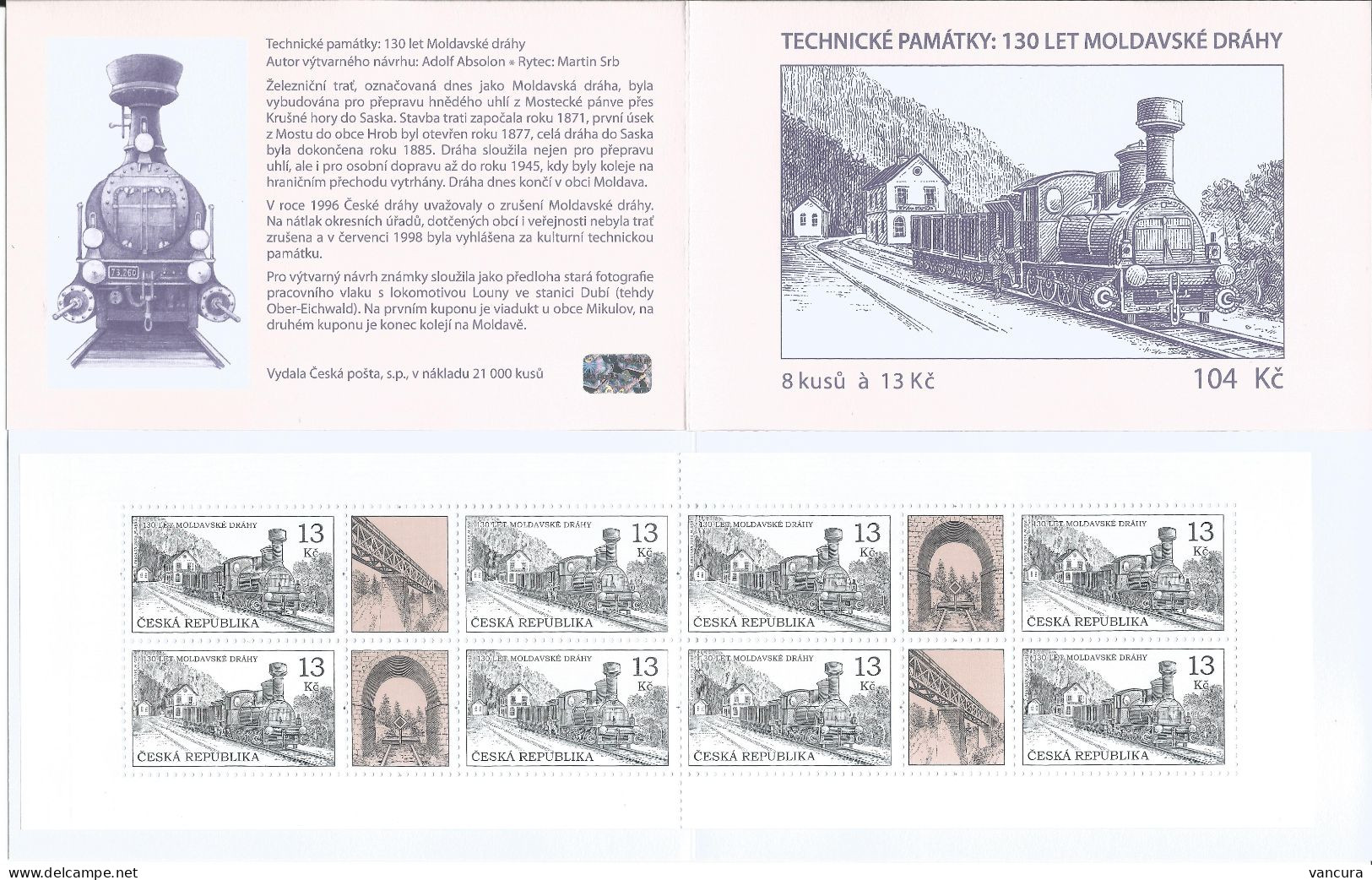 Booklet 849 Czech Republic The Moldava-Saxony Connection Railway 2015 - Unused Stamps