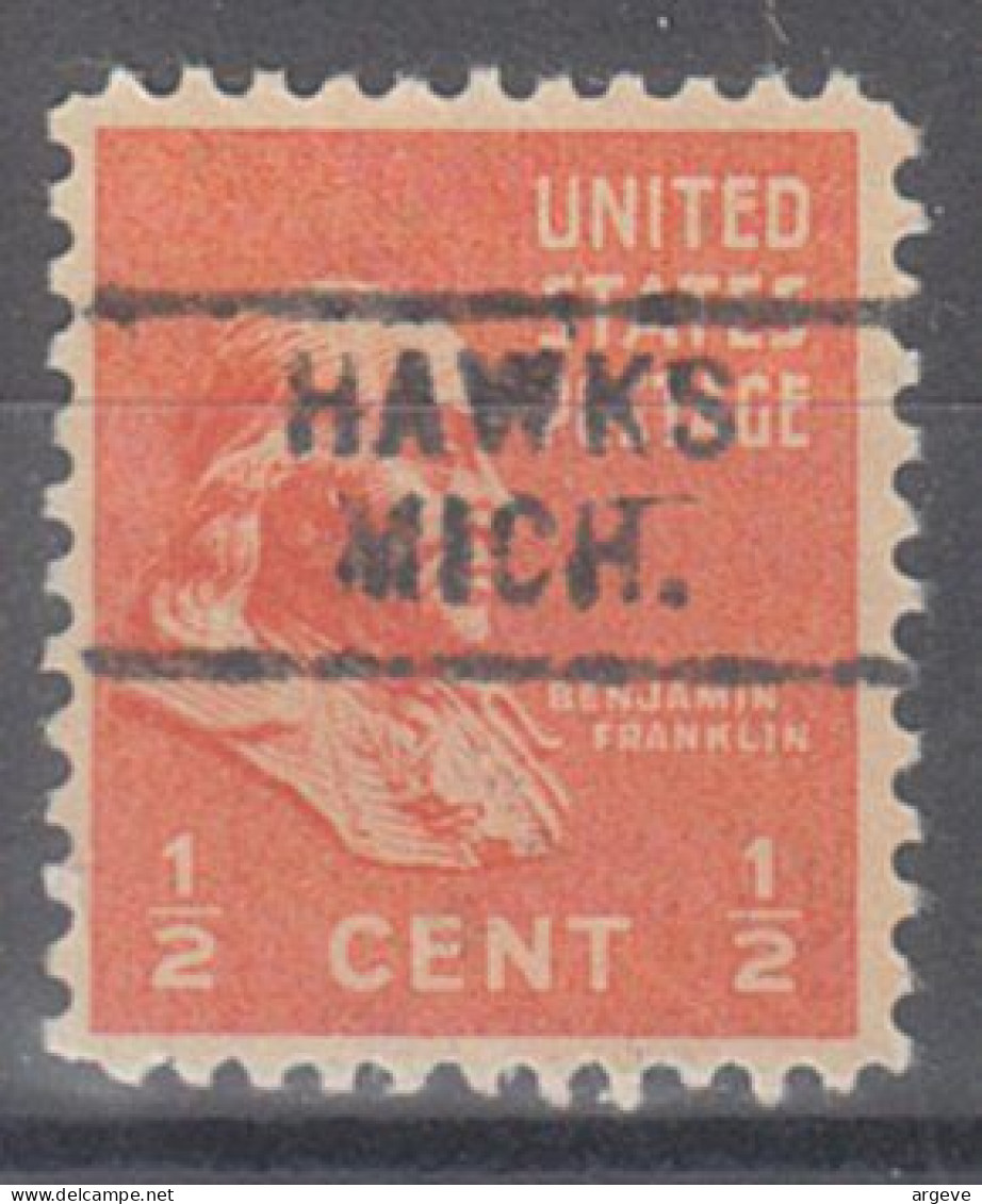 USA Precancel Vorausentwertungen Preo Locals Michigan, Hawks 729 - Precancels