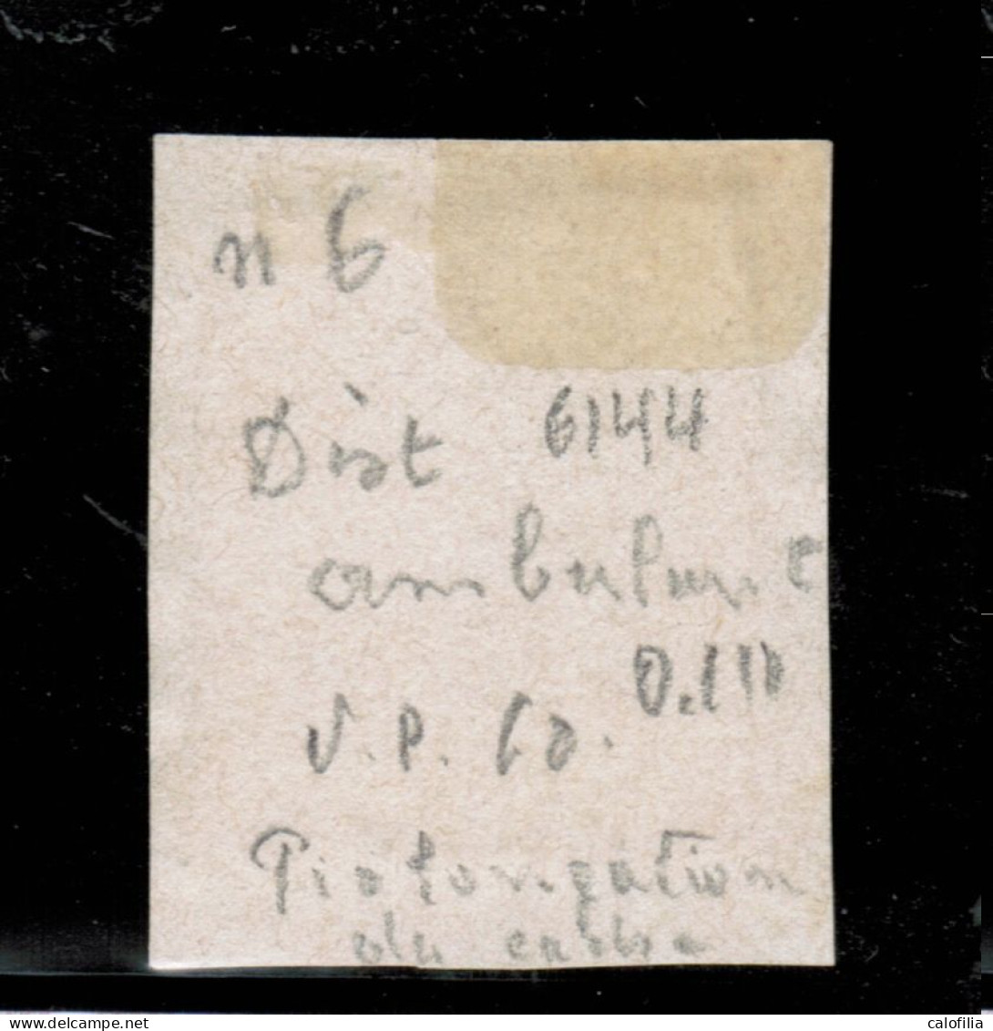 COB 6 Sur Petit Fragment, Marges Enormes, Petit Bord De Feuille Lateral Droit, Ambulant O.III (ligne Mouscron/Gand) - 1858-1862 Medallones (9/12)