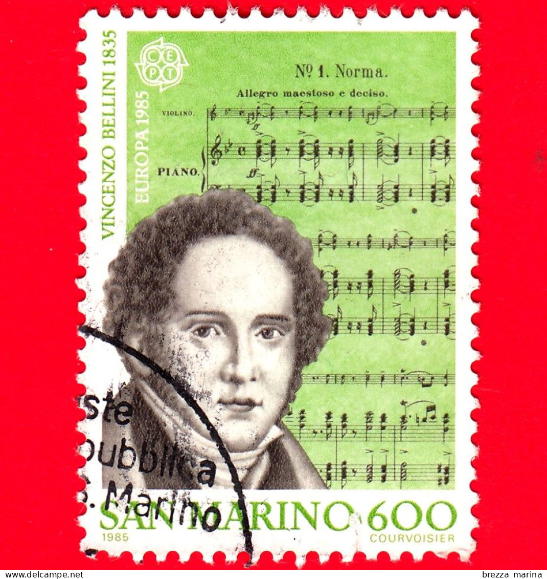 SAN MARINO - Usato - 1985 - Europa - Anno Europeo Della Musica - Vincenzo Bellini - Norma - 600 - Gebraucht