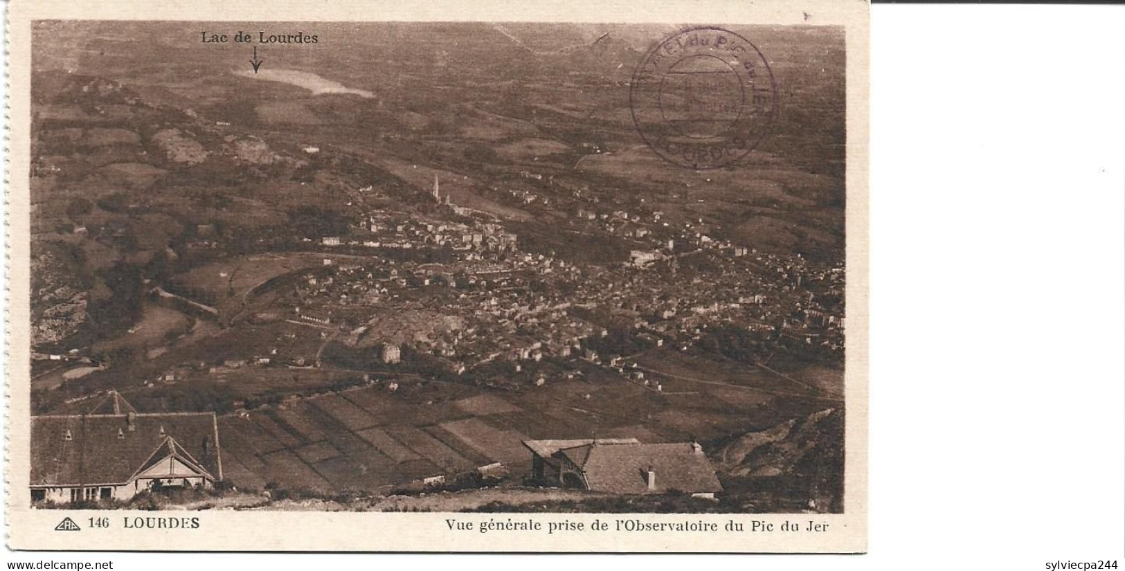 CPA 65 - LOURDES - VUE GENERALE PRISE DE L'OBSERVATOIRE DU PIC DU JER - Lourdes