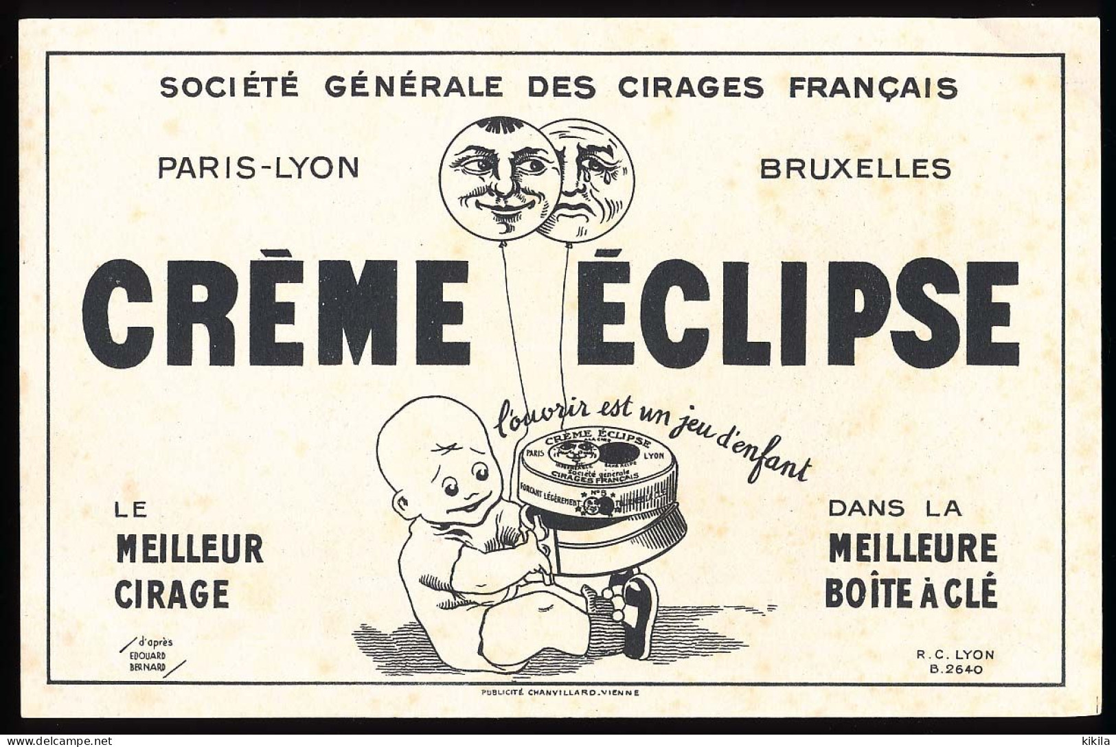 Buvard 20.8 X 13.4 Crème ECLIPSE De La Société Générale Des Cirages Français D'après Edouard Bernard Boîte à Clé - Chaussures