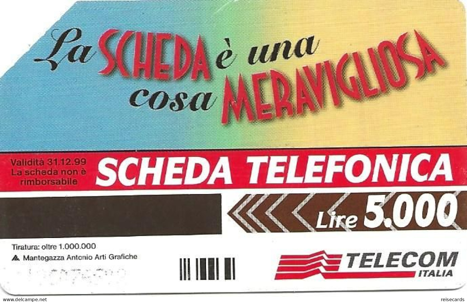 Italy: Telecom Italia - La Scheda Telefonica, Non Pesa! - Openbare Reclame