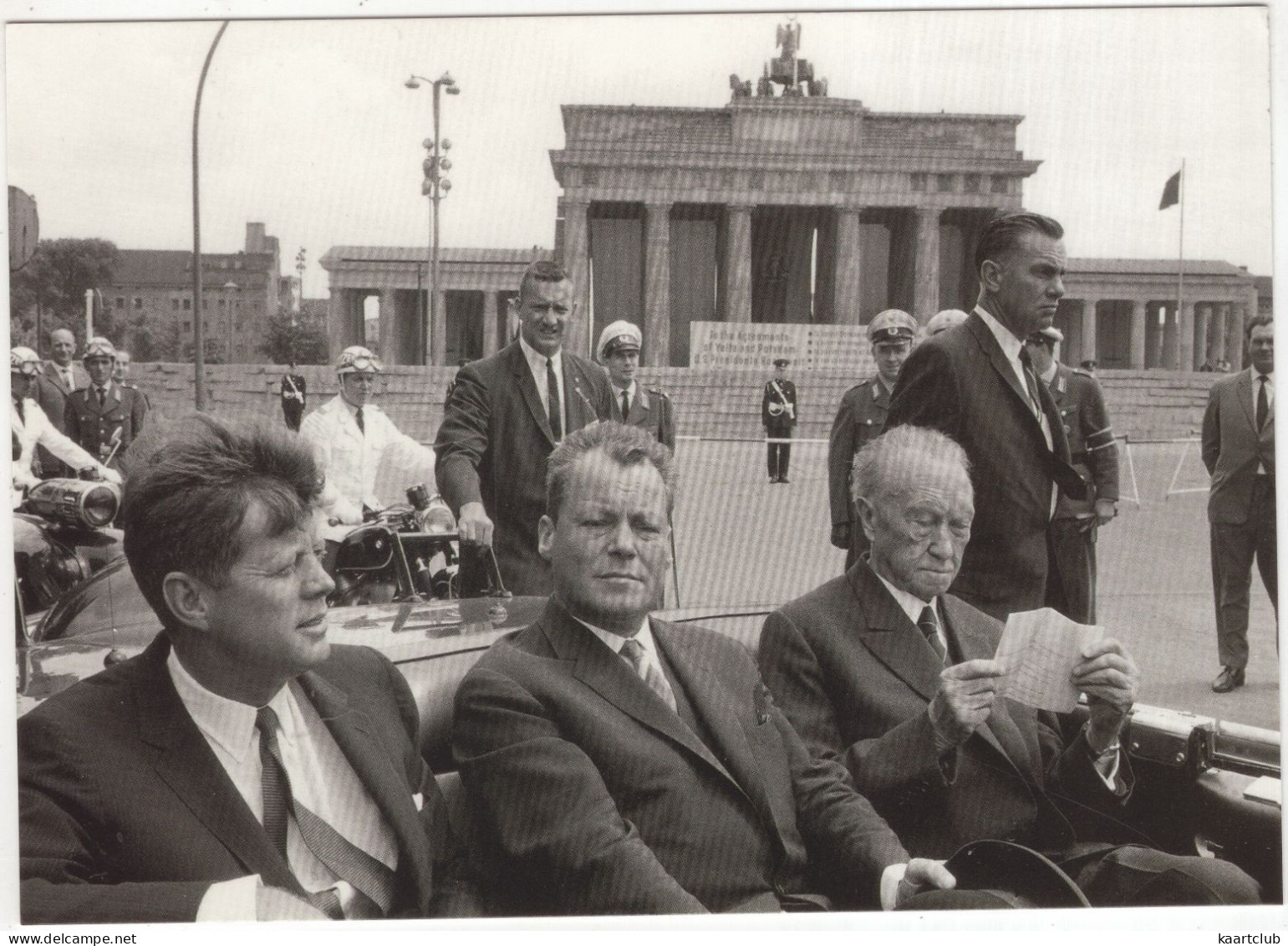 West-Berlin - John F. Kennedy, Willy Brandt & Konrad Adenauer - Juni '63 - Brandenburger Tor - Mitte