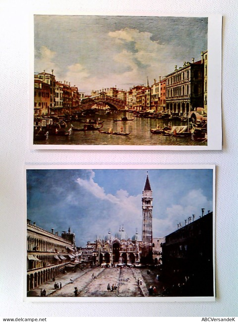 Canaletto, Rialtobrücke In Venedig, Piazza San Marco In Venedig, 2 Künstler AK, Ungelaufen, Ca. 1960, Konvol - Non Classés