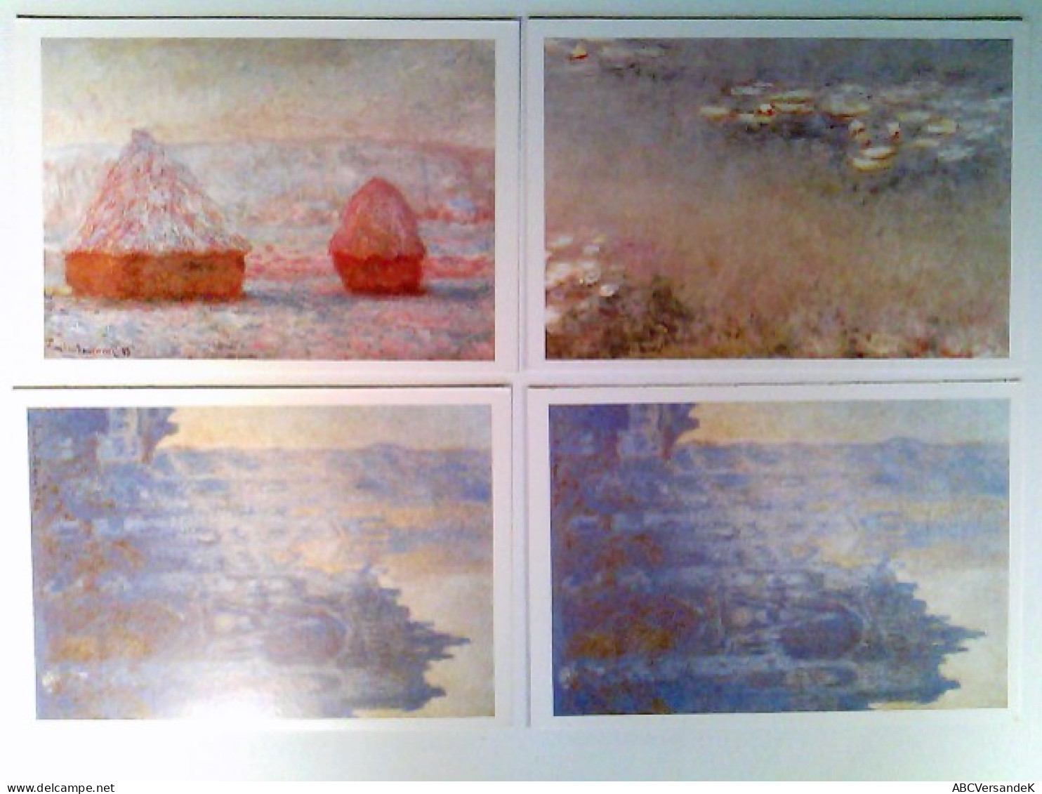 Claude Monet, 3 Versch. Motive, 4 Künstler AK (1x Doppelt), Ungelaufen, Ca. 1980, Konvolut - Non Classés