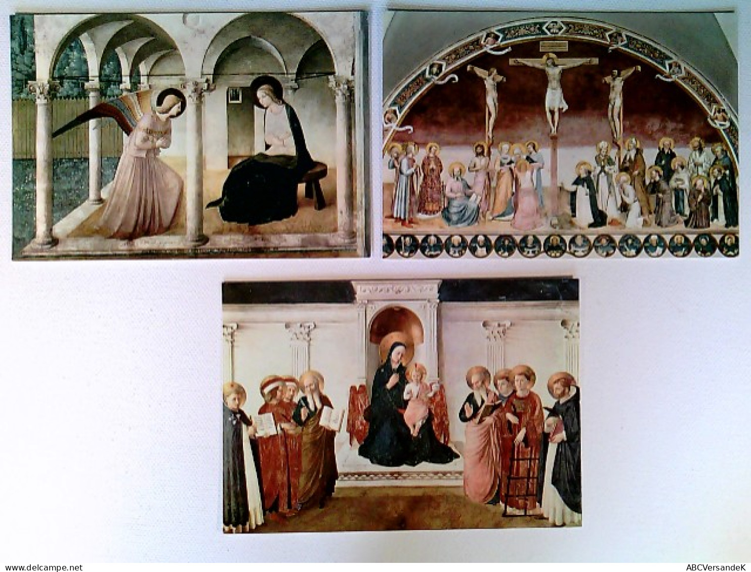 Beato (Fra) Angelico, Verkündigung, Kreuzigung Und Heilige U. A., 3 Künstler AK, Ungelaufen, Ca. 1970, Konvo - Non Classés