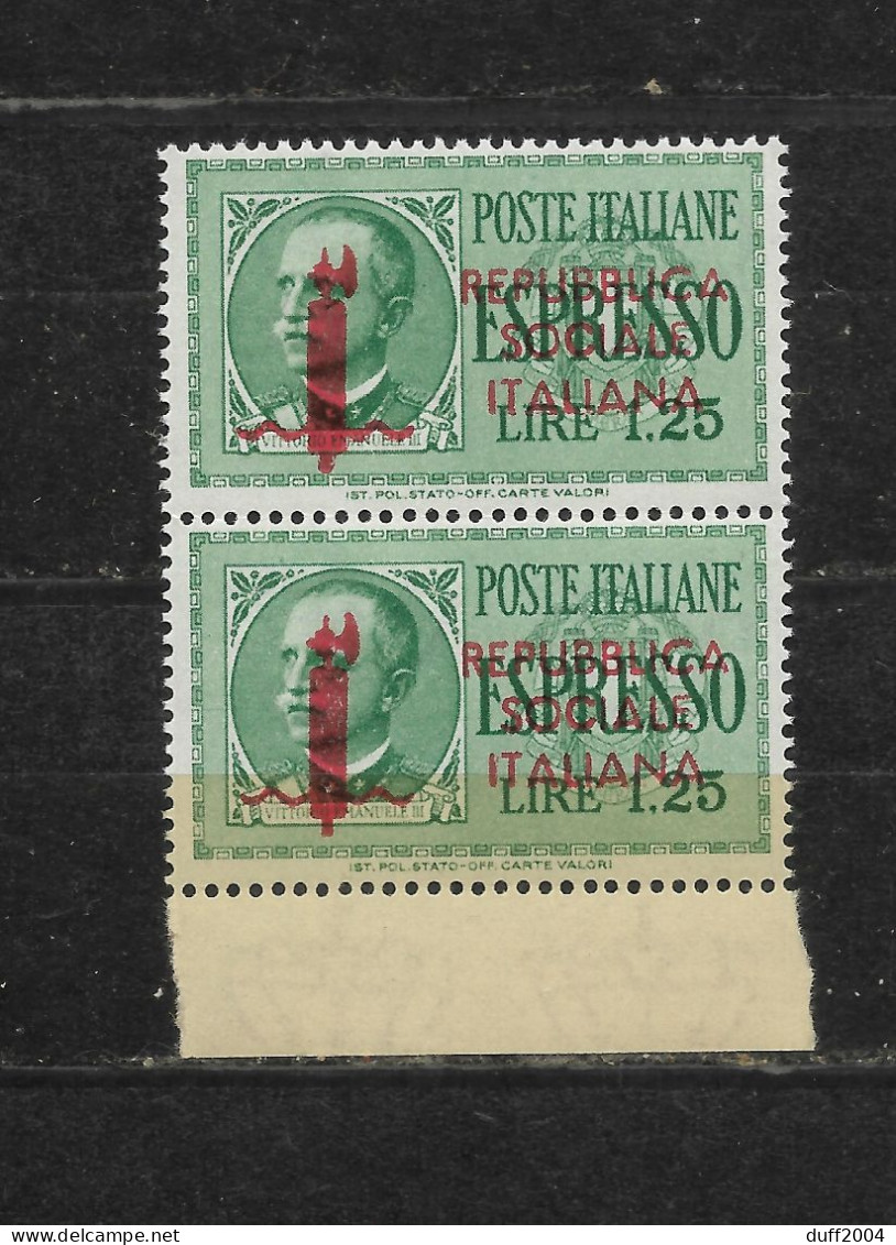 LIRE 1,25 ESPRESSO - FASCETTO ROSSO + REPUBBLICA SOCIALE ITALIANA. - Mint/hinged